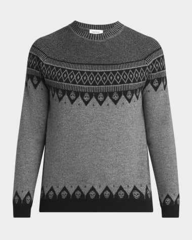 McQueen Men's Skull Fair Isle Sweater