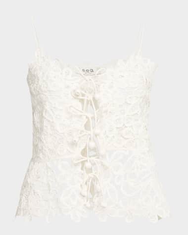 Sea Iyla Embroidered Tie-Front Top