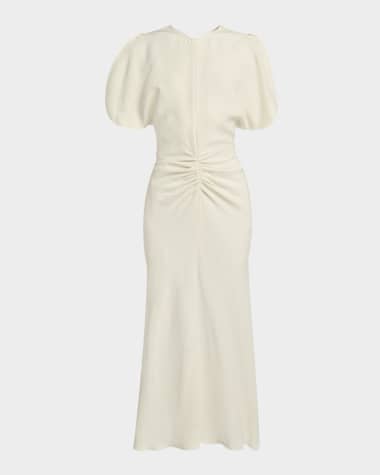 Victoria Beckham Gathered Waist Midi Dress
