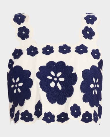 Sea Catrine Embroidered Crop Top