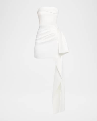 NICHOLAS Calliope Strapless Draped Satin Mini Dress