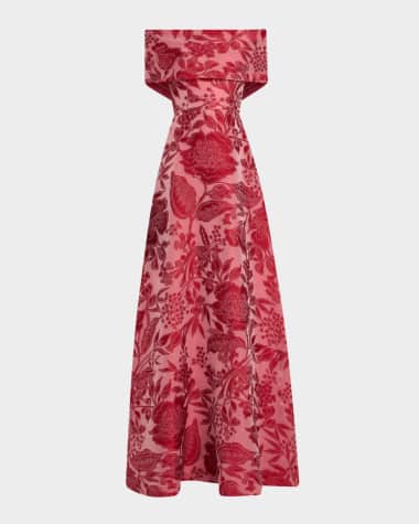 Lela Rose Deedie Off-The-Shoulder Fil Coupe Gown