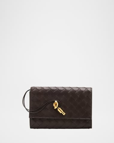 Bottega Veneta Andiamo Metallic Leather Pouch Bag