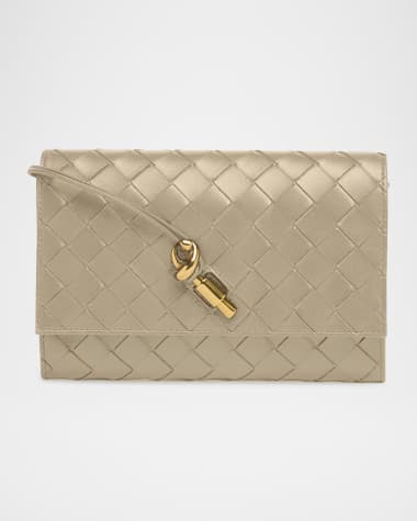 Bottega Veneta Andiamo Metallic Leather Pouch Bag