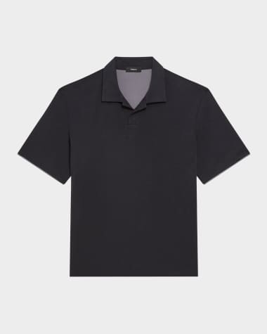 Theory Men's Double-Layer Jersey Johnny Collar Polo Shirt