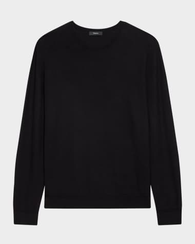Theory Men's Crewneck Sweater in Silk-Cotton
