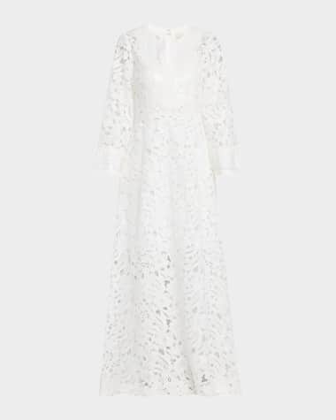 Sachin & Babi Cynthia Sequin-Embellished Floral Lace Gown