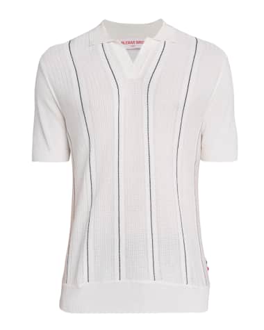 Orlebar Brown Men's Chevron Stripe Tailored Fit Johnny Collar Polo Shirt