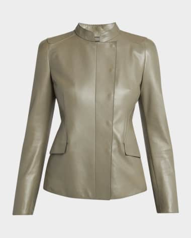 Giorgio Armani Fitted Nappa Leather Jacket
