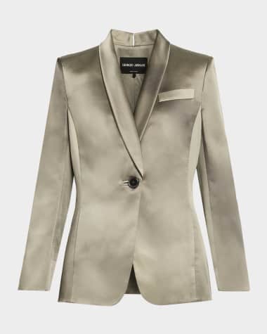 Giorgio Armani Ombre Satin Single-Breasted Blazer
