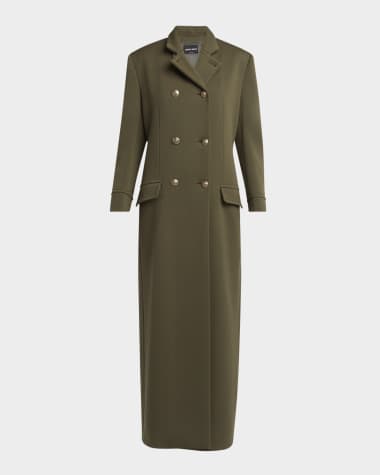Giorgio Armani Military Double-Breasted Maxi Coat