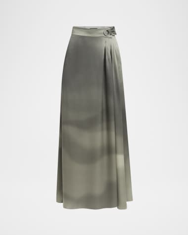 Giorgio Armani Ombre Silk Maxi Wrap Skirt