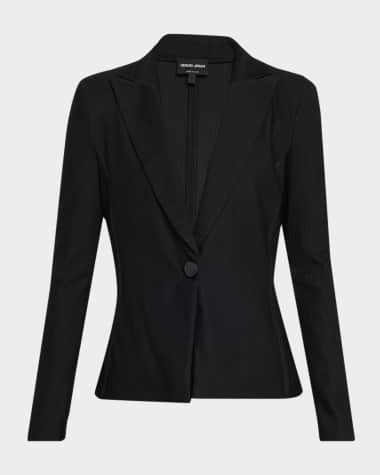 Giorgio Armani Rice Stitch Jersey Single-Breasted Jacket