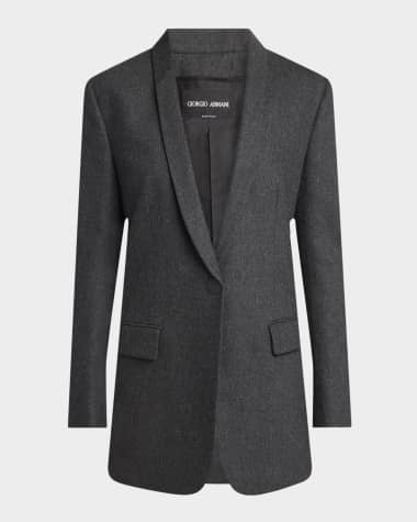 Giorgio Armani Cashmere Flannel Single-Breasted Blazer