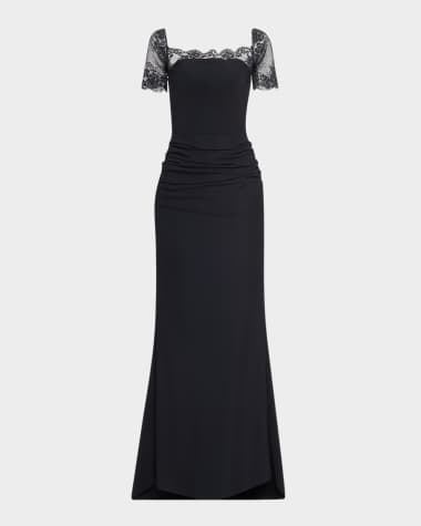 Chiara Boni La Petite Robe Lace-Embellished Mermaid Gown