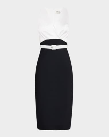 Chiara Boni La Petite Robe Sleeveless Satin & Jersey Bodycon Dress