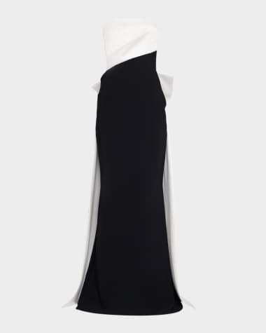 Chiara Boni La Petite Robe Strapless Satin Bow Mermaid Gown