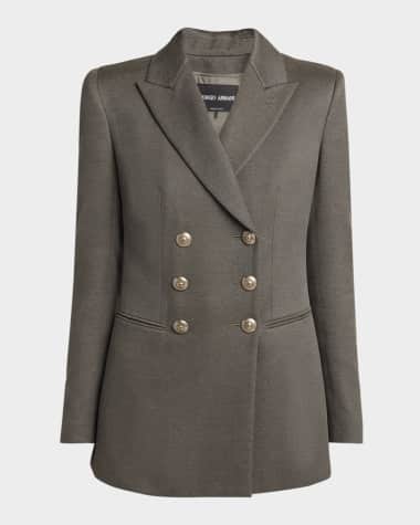 Giorgio Armani Silk Cotton Double-Breasted Blazer