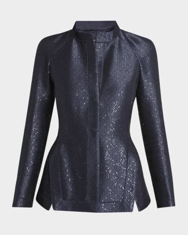 Giorgio Armani Sequin Jacquard Single-Breasted Evening Jacket