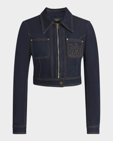 Amiri Zip-Up Cropped Denim Jacket