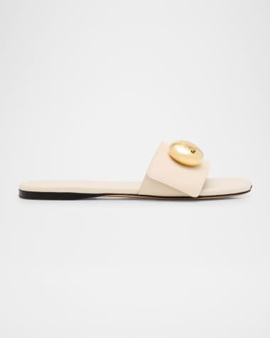 Loewe Pebble Leather Slide Sandals