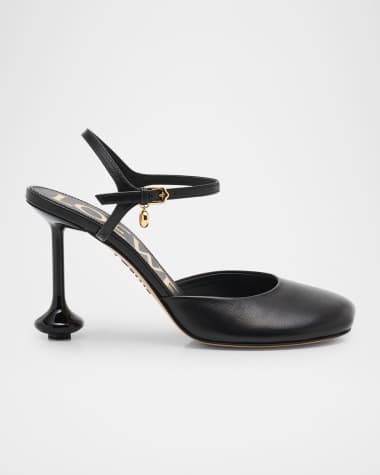 Loewe Toy Leather Ankle-Strap Pumps