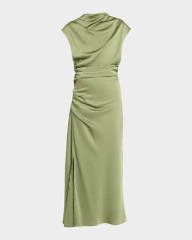 SIMKHAI Burke Draped Midi Dress