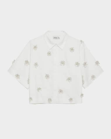 SIMKHAI Cosmo Embellished Camp Shirt