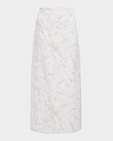 Lafayette 148 New York Straight Jacquard Midi Skirt