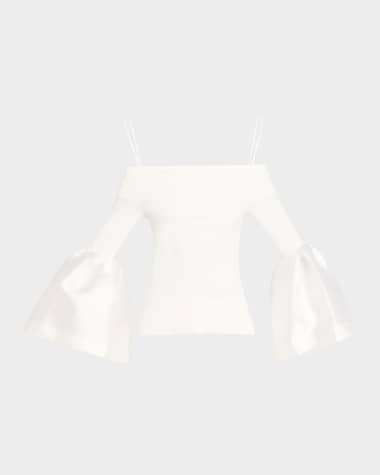 Marques'Almeida Off-The-Shoulder Puffed Mikado Top