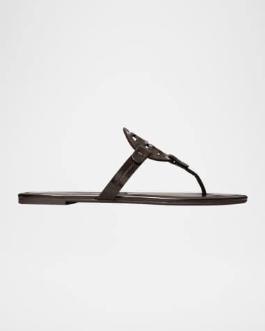 Tory Burch Miller Leather Logo Thong Sandals