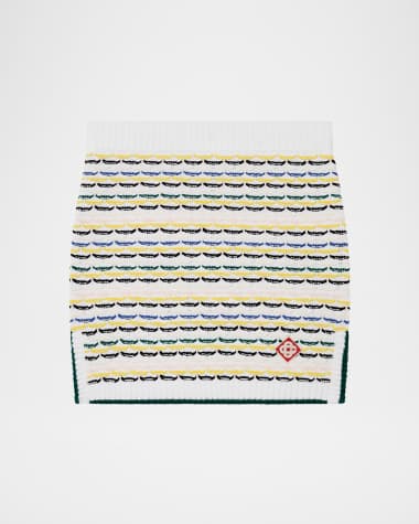 CASABLANCA Tuck Stitch Knit Mini Skirt