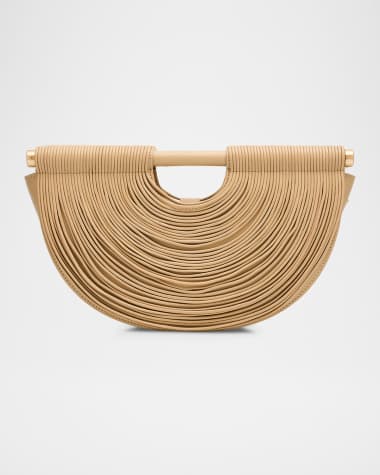 Cult Gaia Lou Draped Leather Clutch Bag