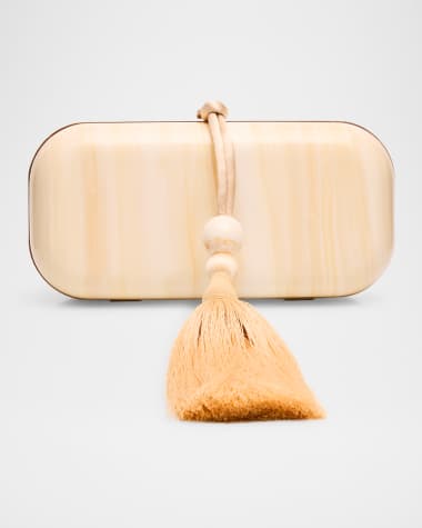 Cult Gaia Yasmin Tasseled Acrylic Clutch Bag