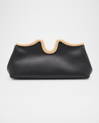 Cult Gaia Valma Sculptural Leather Clutch Bag