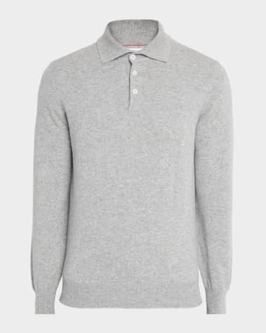 Brunello Cucinelli Men's Premium Cashmere Polo Sweater