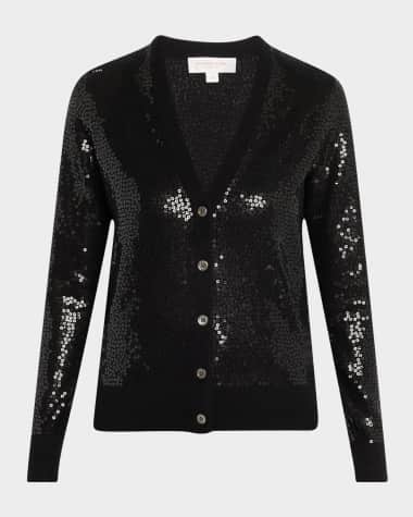 Michael Kors Collection Sequined Cashmere V-Neck Cardigan