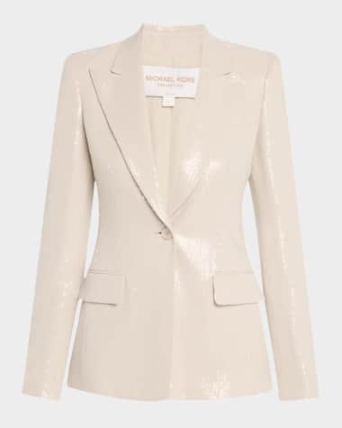 Michael Kors Collection Georgina Sequined One-Button Blazer
