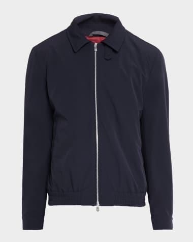 Brunello Cucinelli Men's Nylon Full-Zip Blouson Jacket
