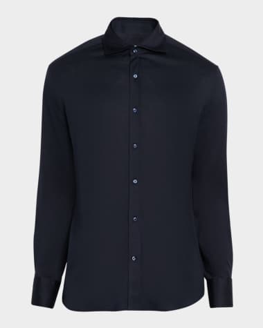 Brunello Cucinelli Men's Silk and Cotton Jersey Sport Shirt