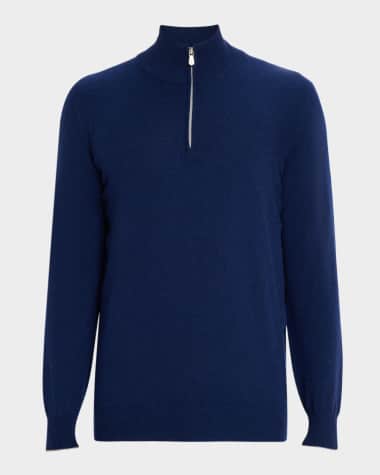Brunello Cucinelli Men's Cashmere Quarter-Zip Sweater