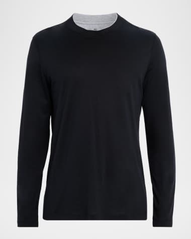 Brunello Cucinelli Men's Silk and Cotton Long-Sleeve T-Shirt