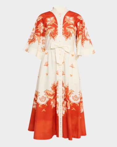 Mestiza New York Carmen Floral-Print Cotton Midi Dress