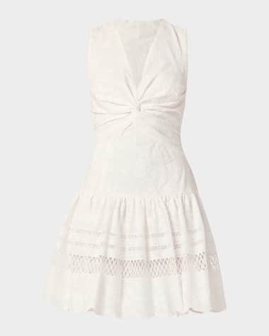 Shoshanna Genivieve Floral-Embroidered Flounce Mini Dress