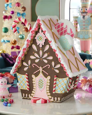 Glitterville Gingerbread House Christmas Decoration, Brown