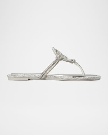 Tory Burch Miller Pave Leather Logo Sandals