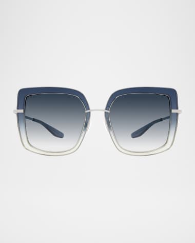 Barton Perreira Margret Square Ombre Acetate & Titanium Sunglasses
