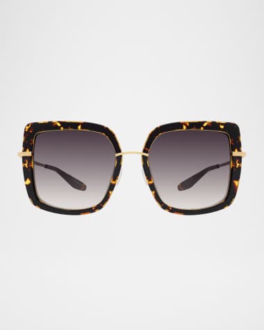 Barton Perreira Margret Square Acetate & Titanium Sunglasses