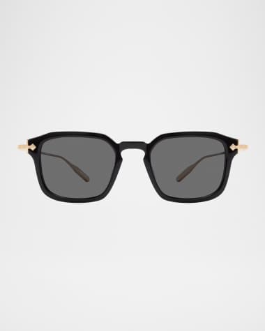 Barton Perreira Men's Nolan Acetate & Titanium Rectangular Sunglasses