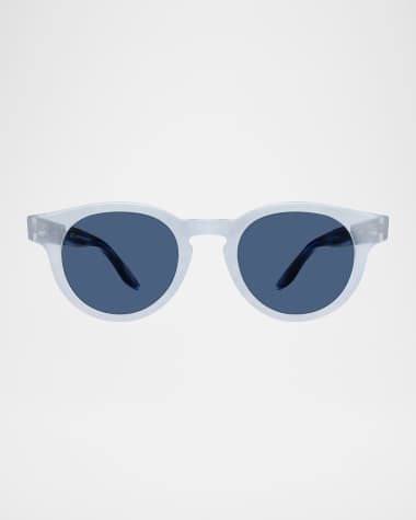 Barton Perreira Men's Oxford Acetate Round Sunglasses